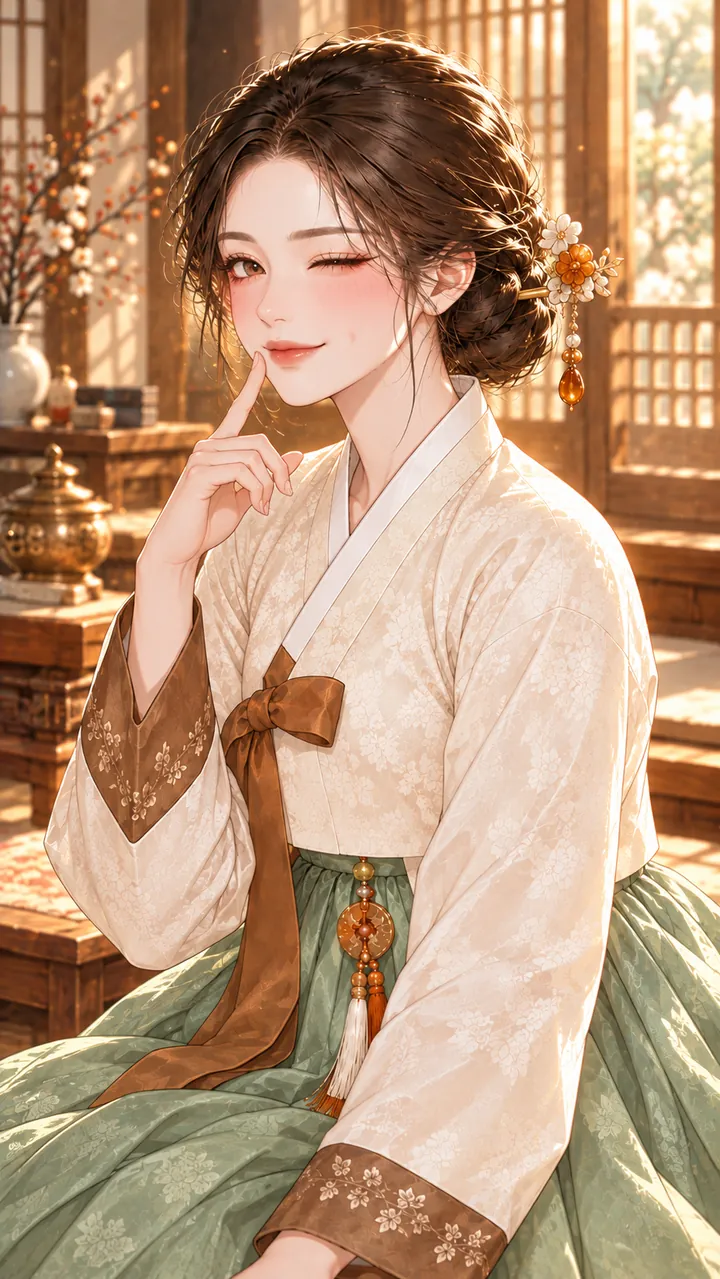 윙크하는 아랫목아씨