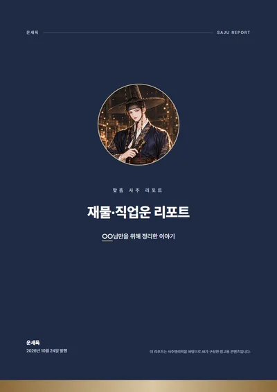 재물·직업운 리포트 표지 예시